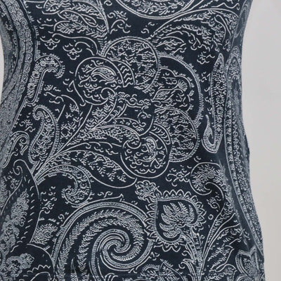 Etro Navy Blue,White Cotton Bandana Print T-Shirt