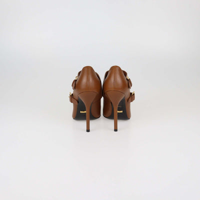 Gucci Brown Leather Alexandra Studded Ankle Boots