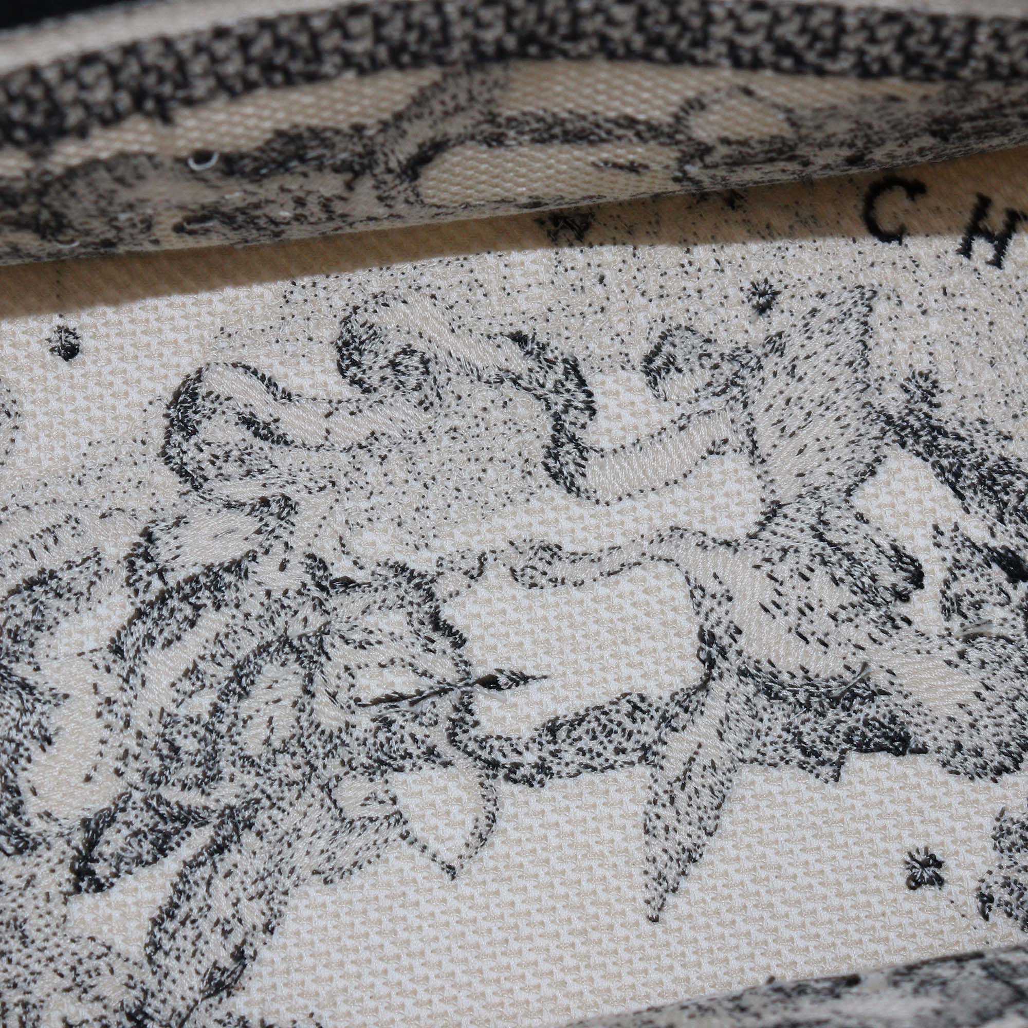 Christian Dior Latte/Black Zodiac Embroidery Small Book Tote