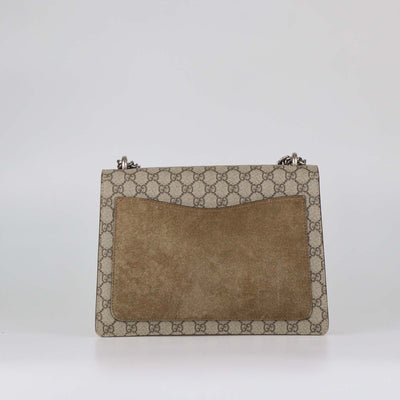 Gucci Beige GG Supreme Canvas and Suede Medium Dionysus Shoulder Bag