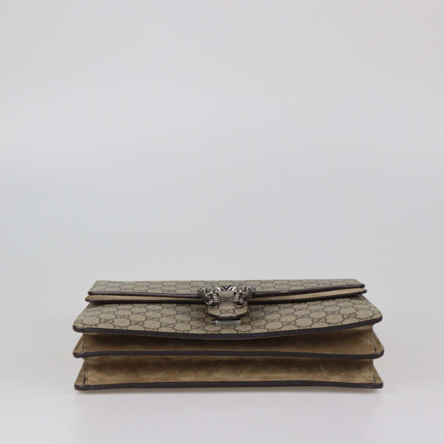 Gucci Beige GG Supreme Canvas and Suede Medium Dionysus Shoulder Bag