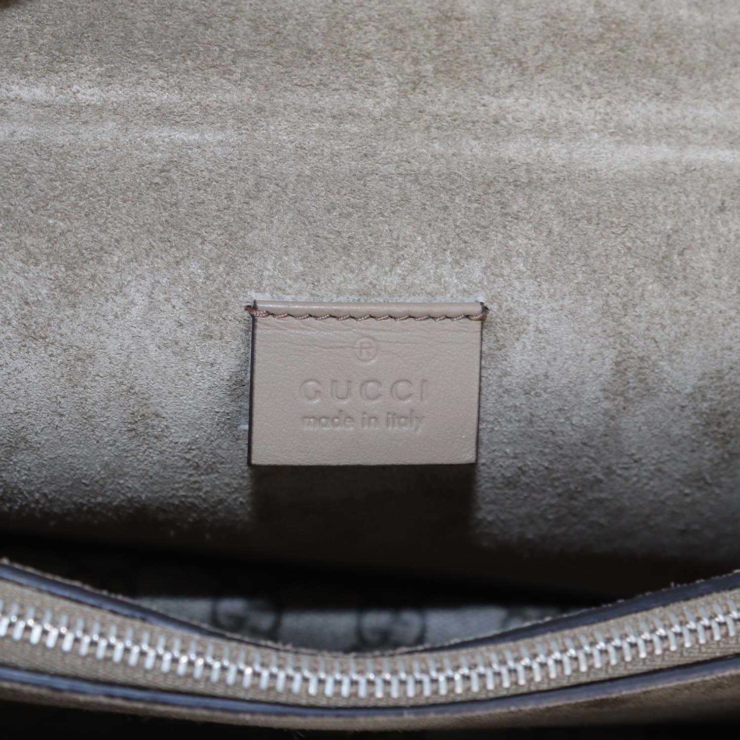 Gucci Beige GG Supreme Canvas and Suede Medium Dionysus Shoulder Bag