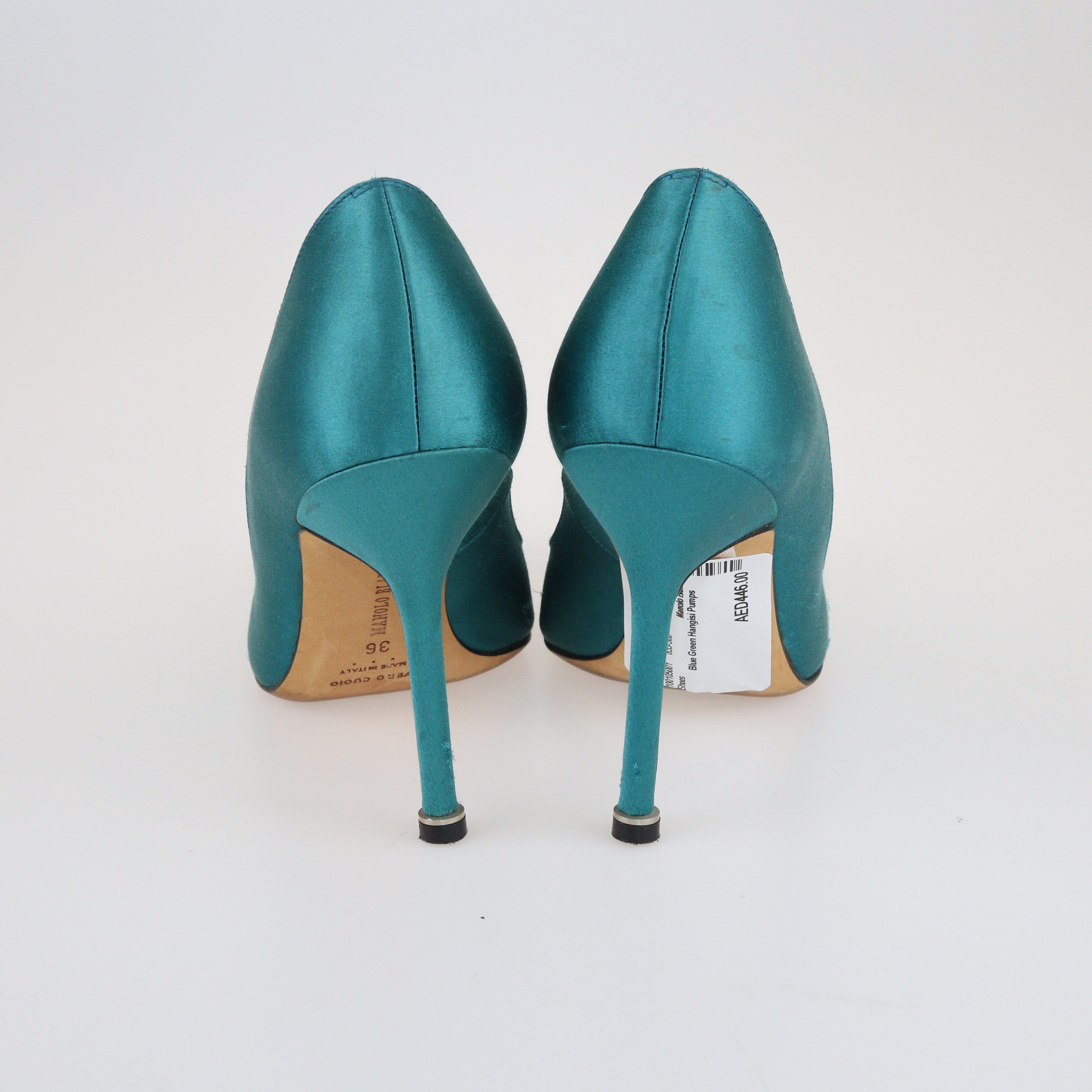 Turquoise Hangisi Pumps Shoes Manolo Blahnik 
