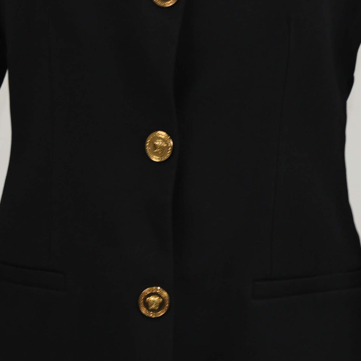 Versace Black Blend Acetate Keyhole Blazer