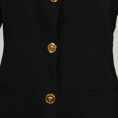 Versace Black Blend Acetate Keyhole Blazer