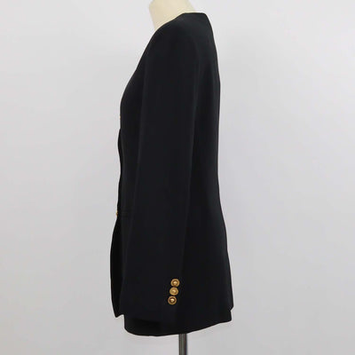 Versace Black Blend Acetate Keyhole Blazer