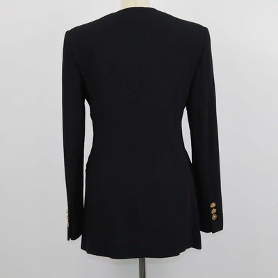 Versace Black Blend Acetate Keyhole Blazer