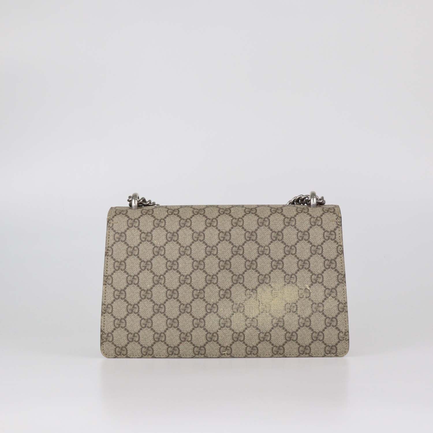Gucci Beige/Black GG Supreme Canvas and Suede Small Dionysus Shoulder Bag