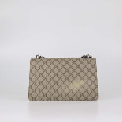 Gucci Beige/Black GG Supreme Canvas and Suede Small Dionysus Shoulder Bag
