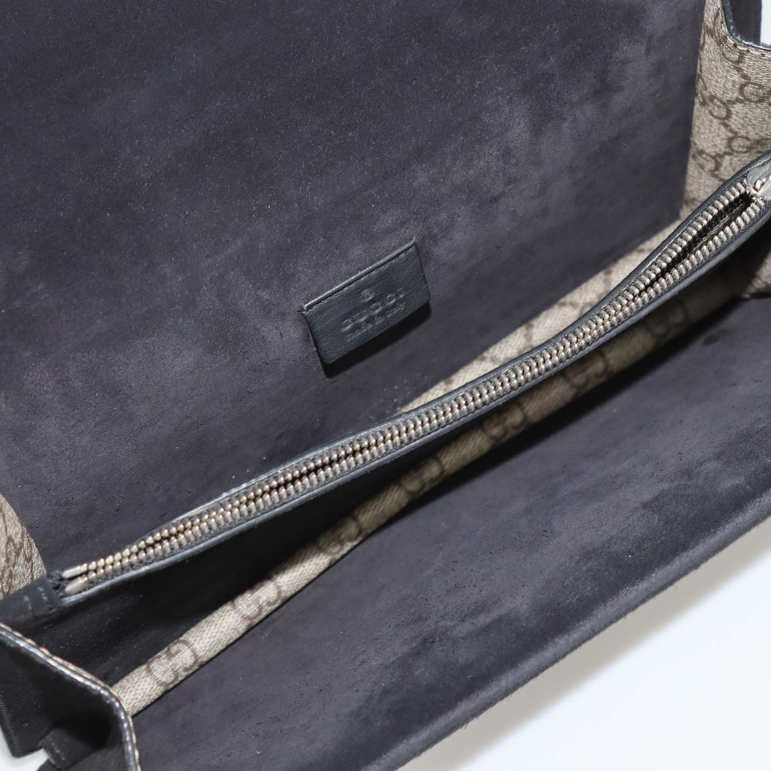 Gucci Beige/Black GG Supreme Canvas and Suede Small Dionysus Shoulder Bag