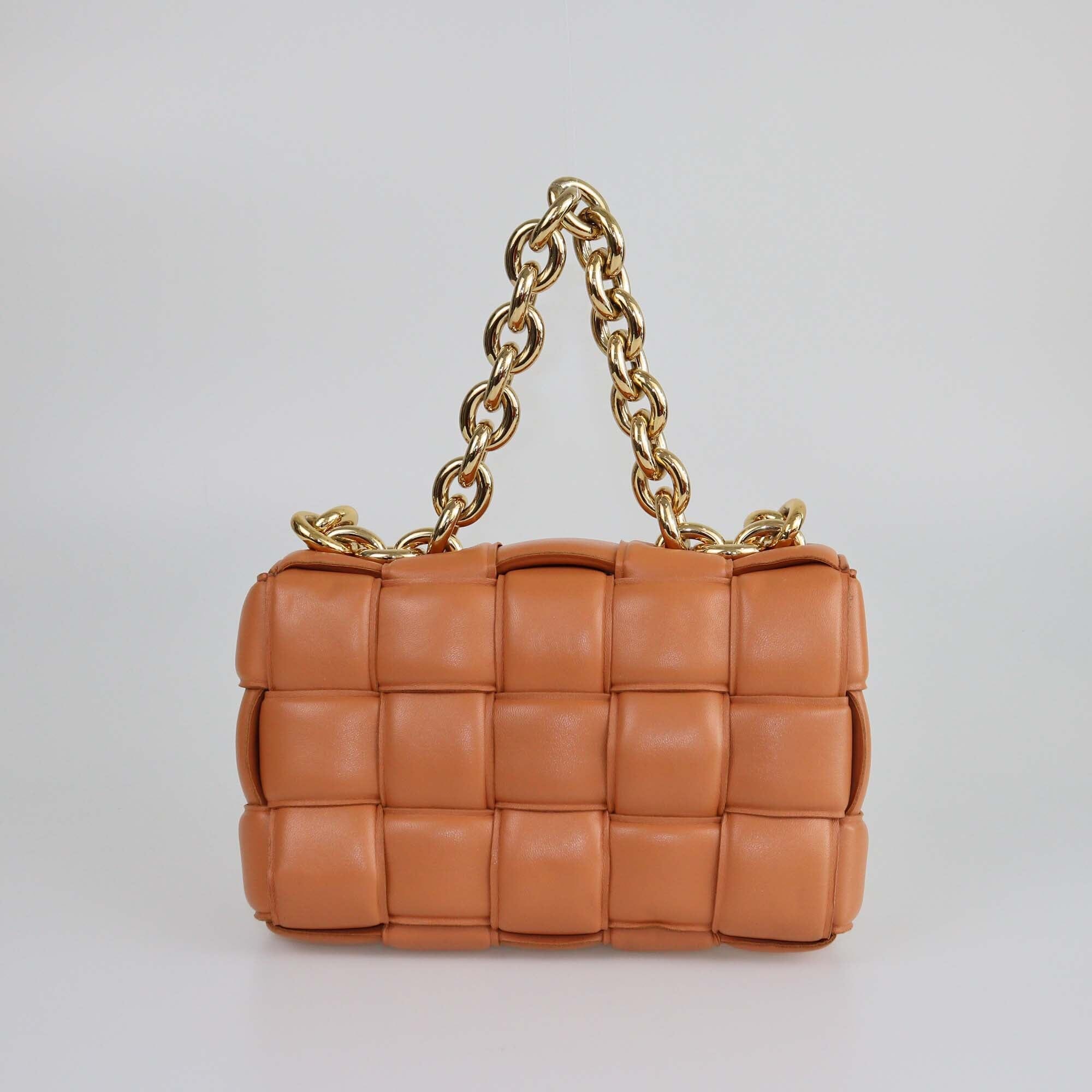 Bottega Veneta Caramel Padded Cassette Chain Bag Womens Bottega Veneta 