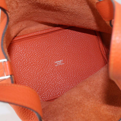 Hermes Orange Clemence Leather Picotin Lock 18 Bag