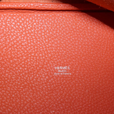 Hermes Orange Clemence Leather Picotin Lock 18 Bag