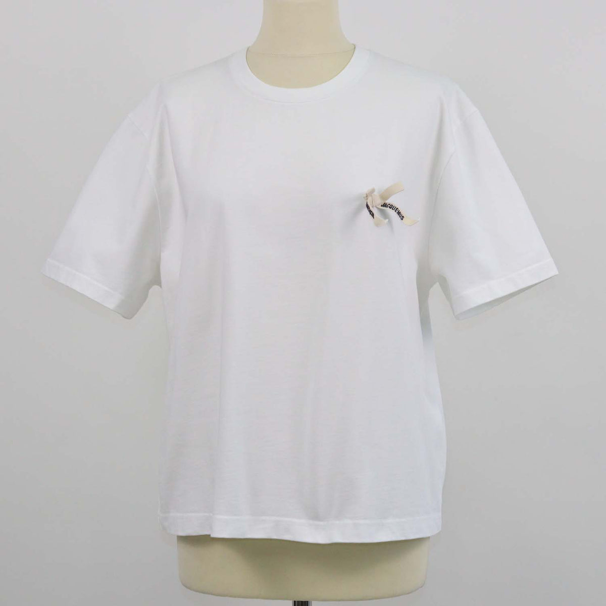 Jacquemus White Cotton Le Noeud Crew Neck T-Shirt