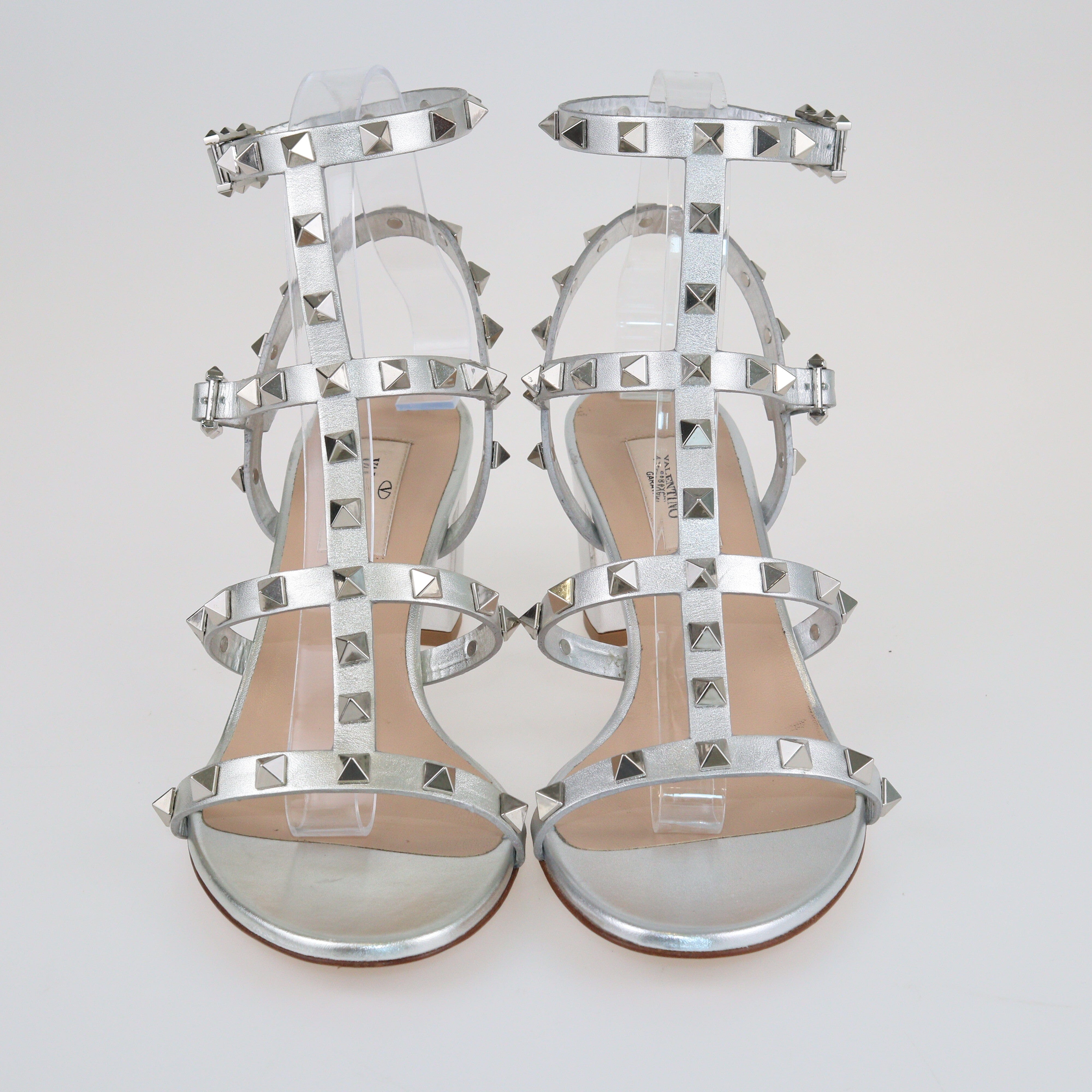 Silver Rockstud Sandal Shoes Valentino 