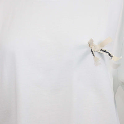 Jacquemus White Cotton Le Noeud Crew Neck T-Shirt