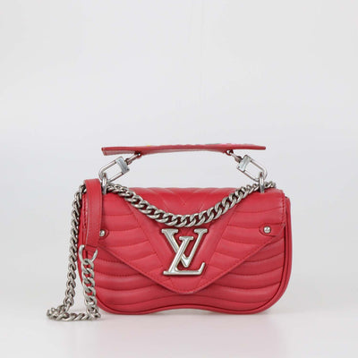 Louis Vuitton Red Leather New Wave Chain PM Bag