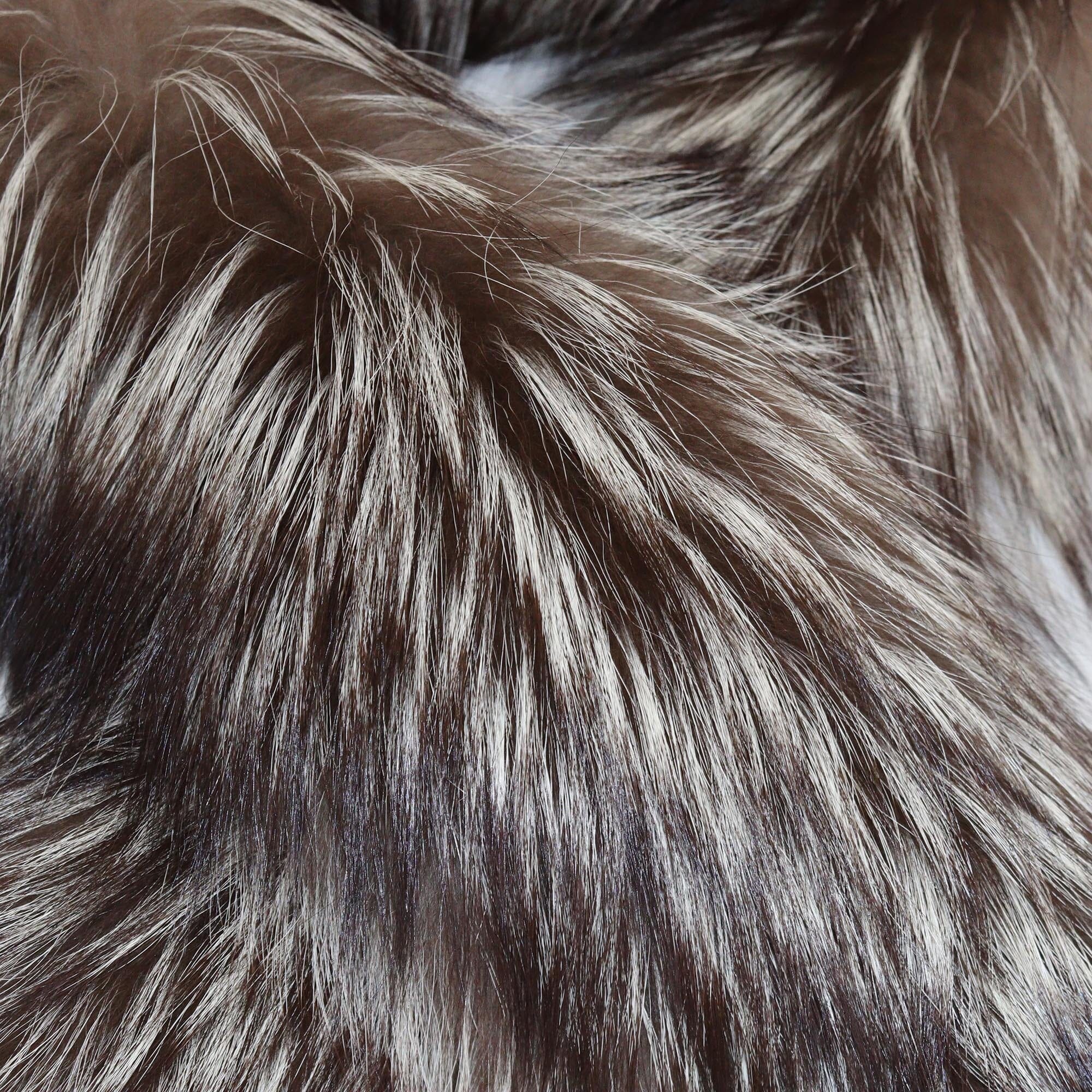 SportMax Brown/White Fox Fur Neck Scarf Womens SportMax 