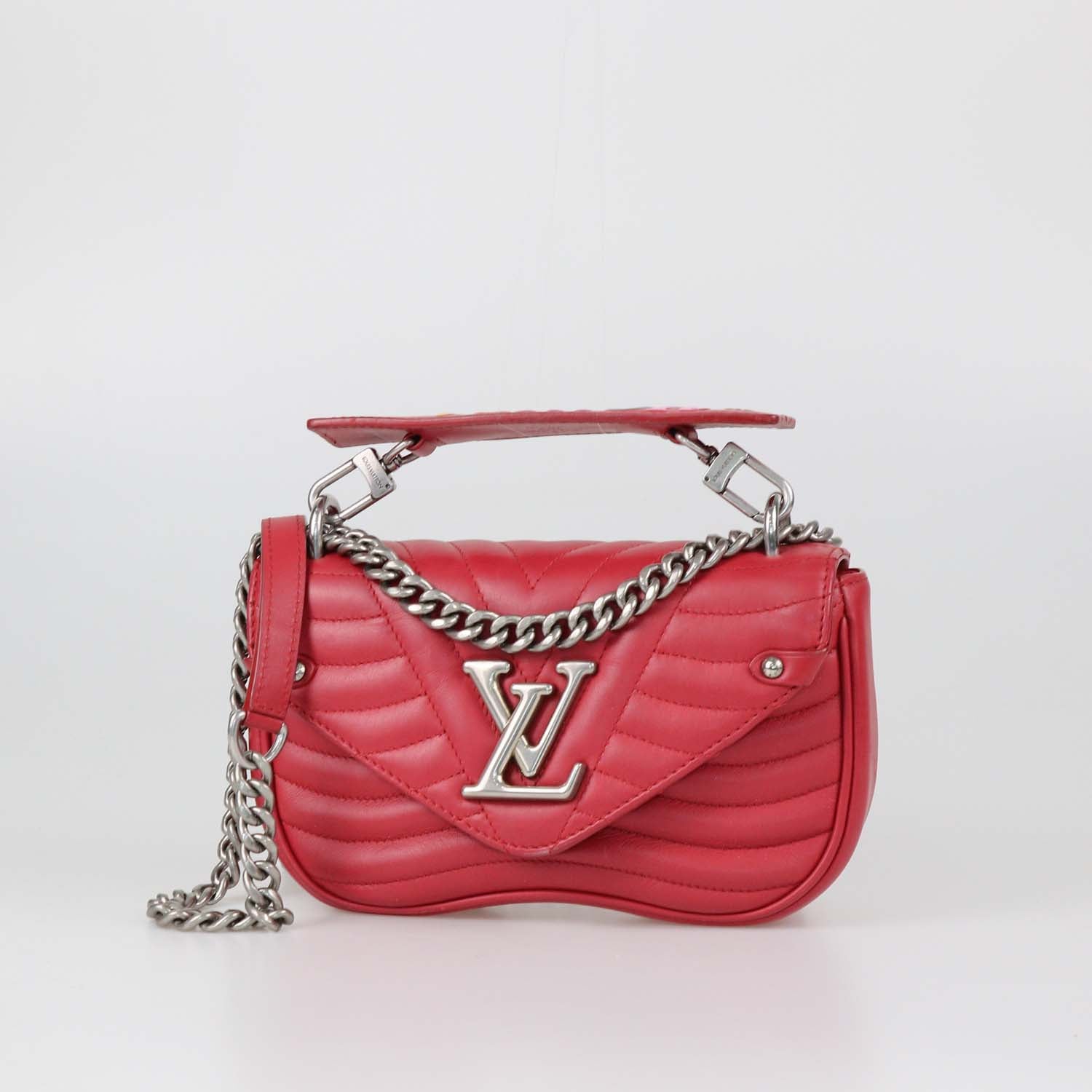 Louis Vuitton Red Leather New Wave Chain PM Bag