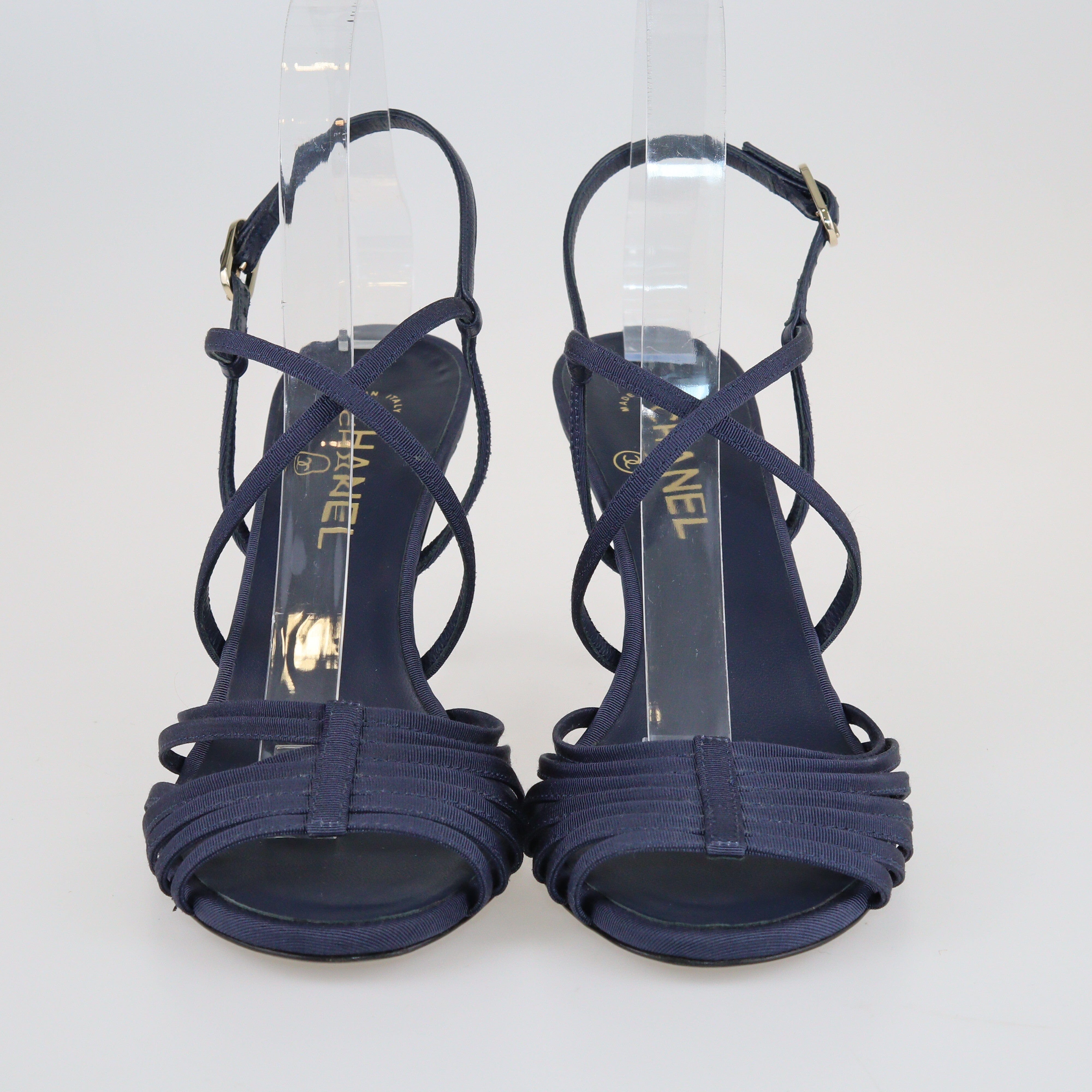 Navy blue sales strappy heels