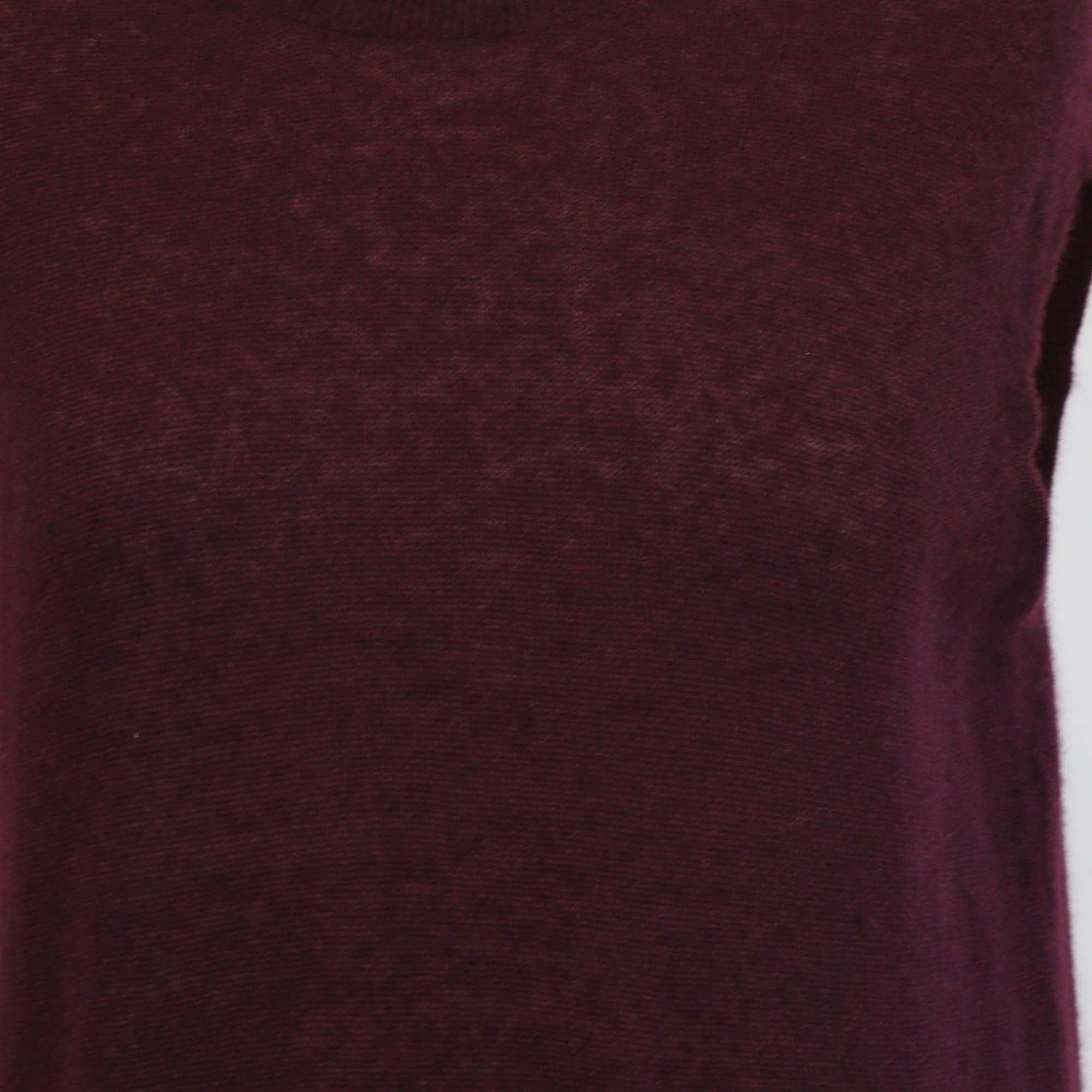 Loro Piana Burgundy Cashmere Blended Knit Sleeveless Top