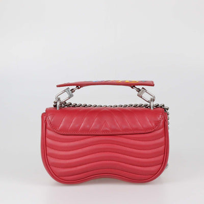 Louis Vuitton Red Leather New Wave Chain PM Bag
