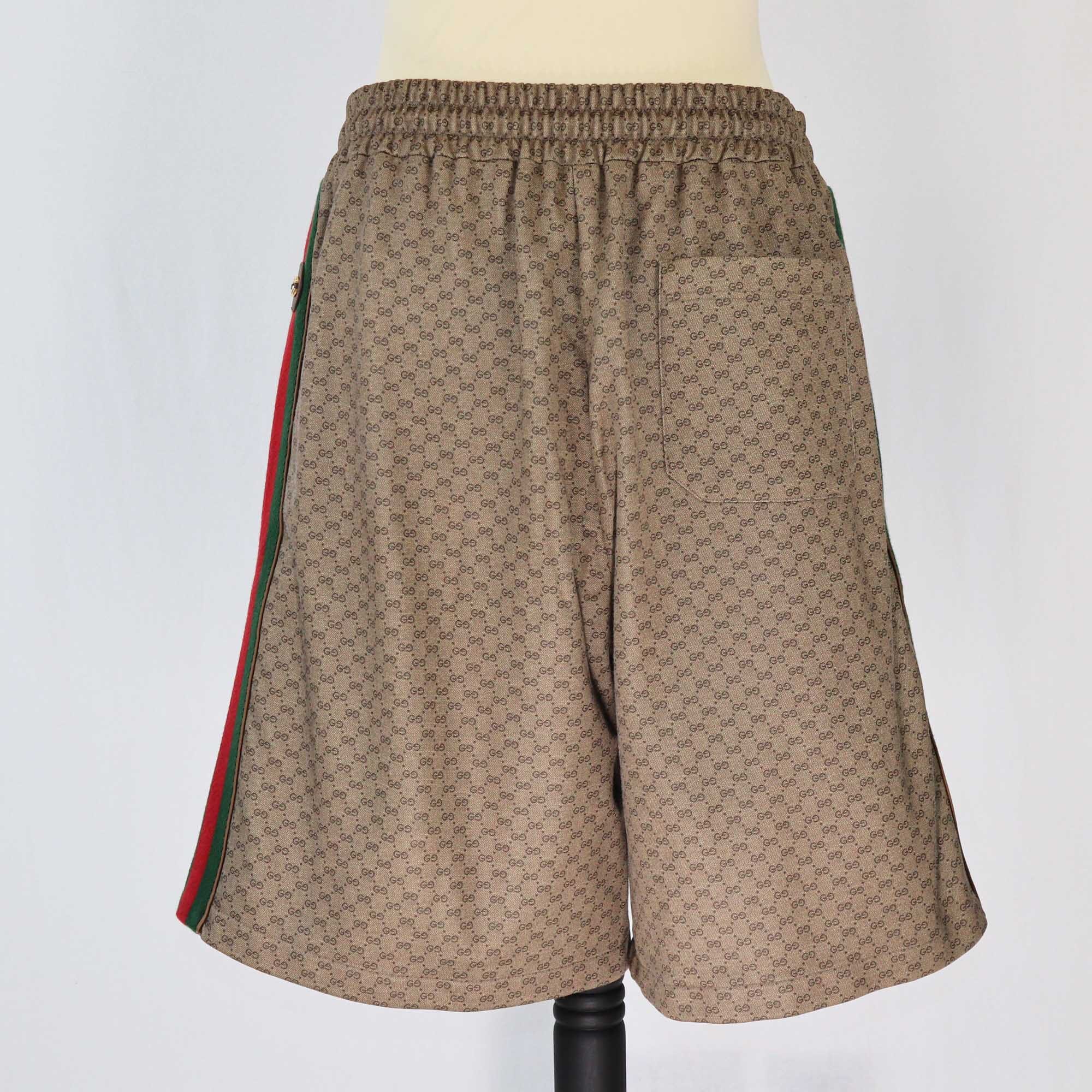 Gucci Brown GG Printed Web Jersey Short Clothing Gucci 