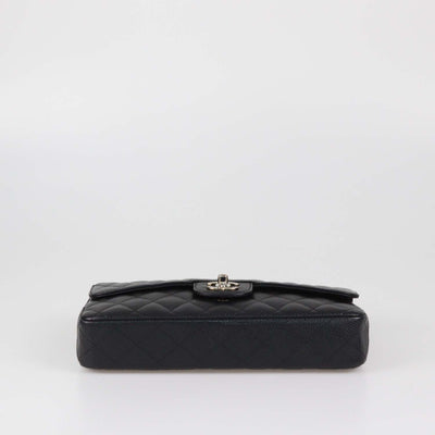Chanel Black Quilted Caviar Leather East/West Classic Flap Bag
