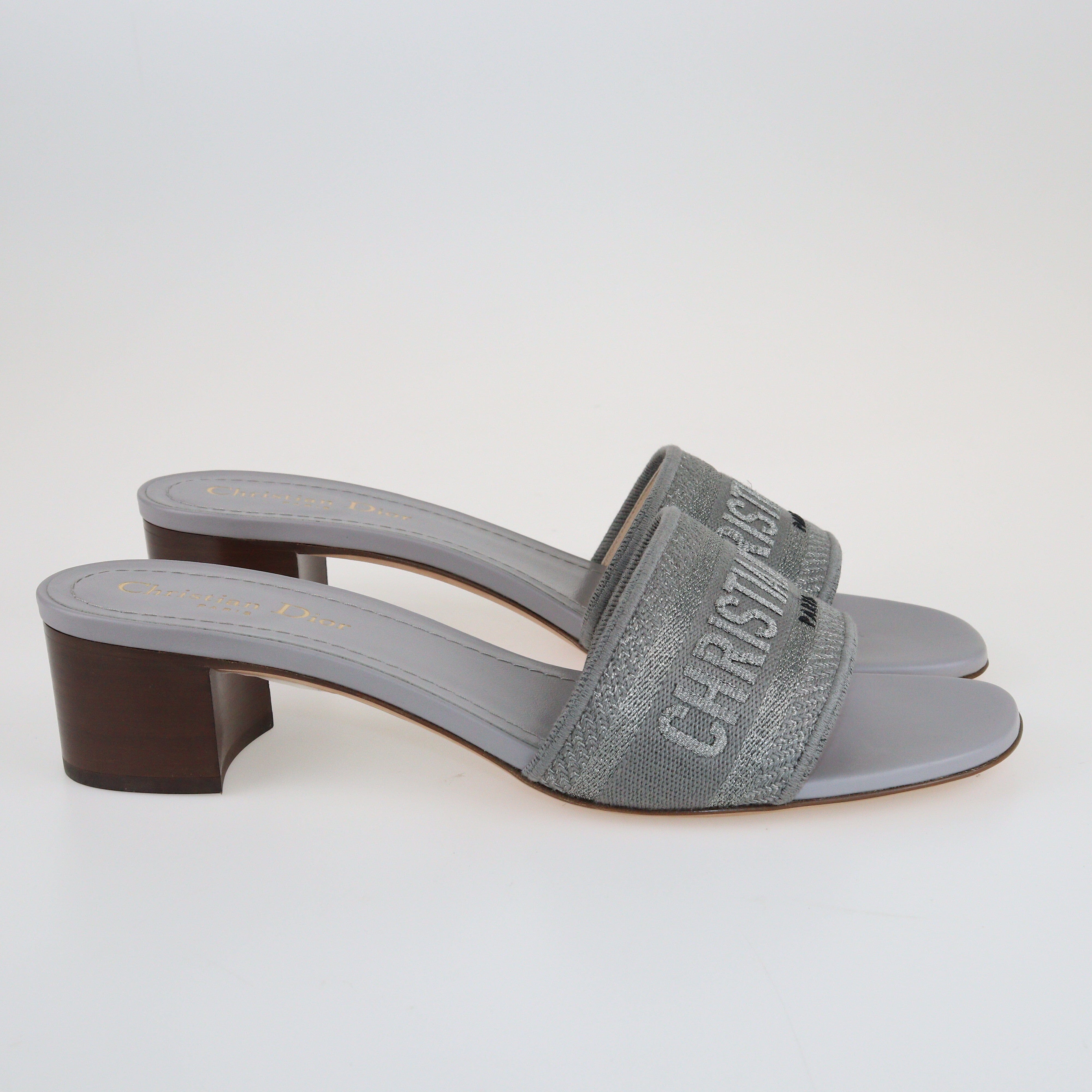 Grey Embroidered Dway Mules Shoes Dior 