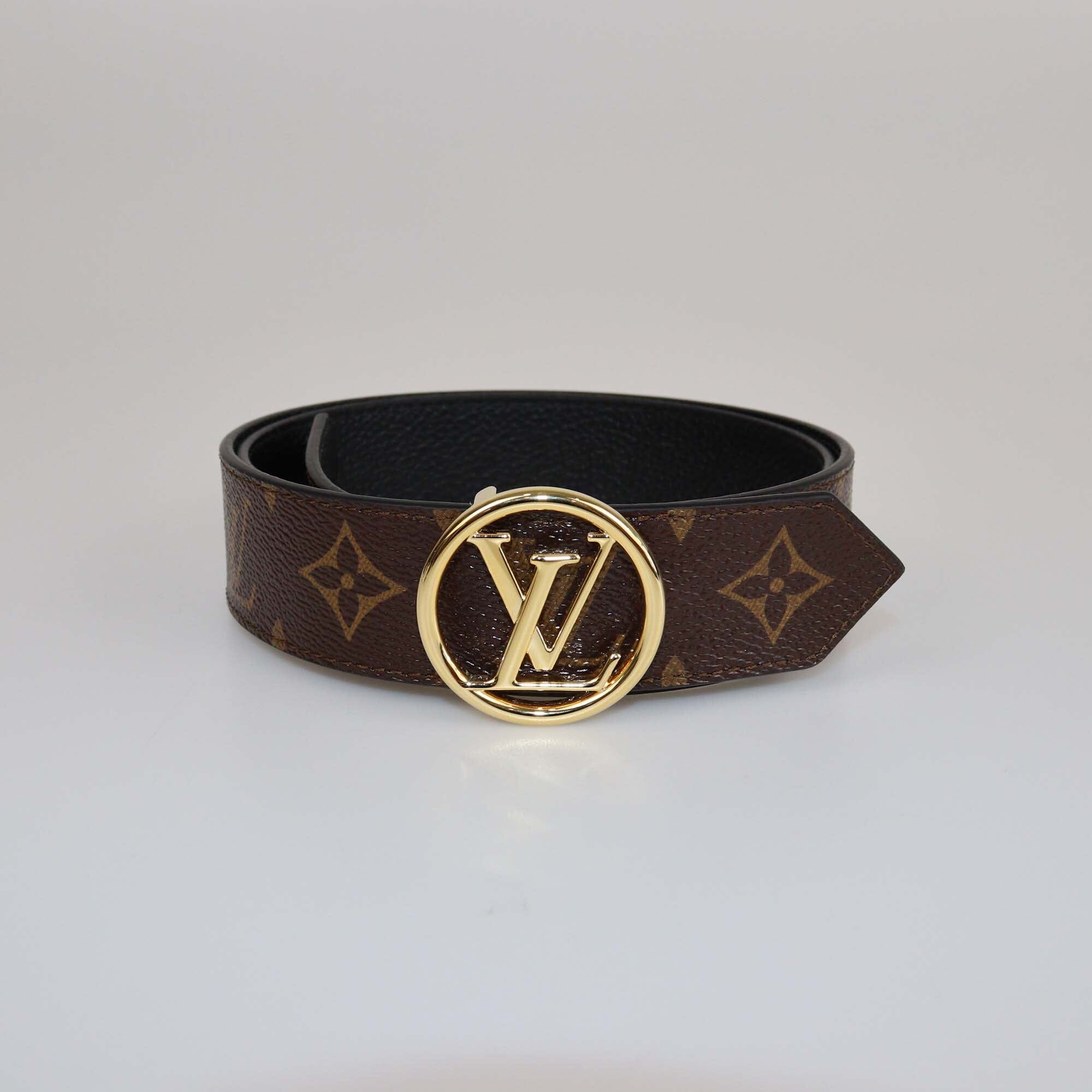 Louis Vuitton Black Monogram LV Circle Reversible Belt Womens Louis Vuitton 