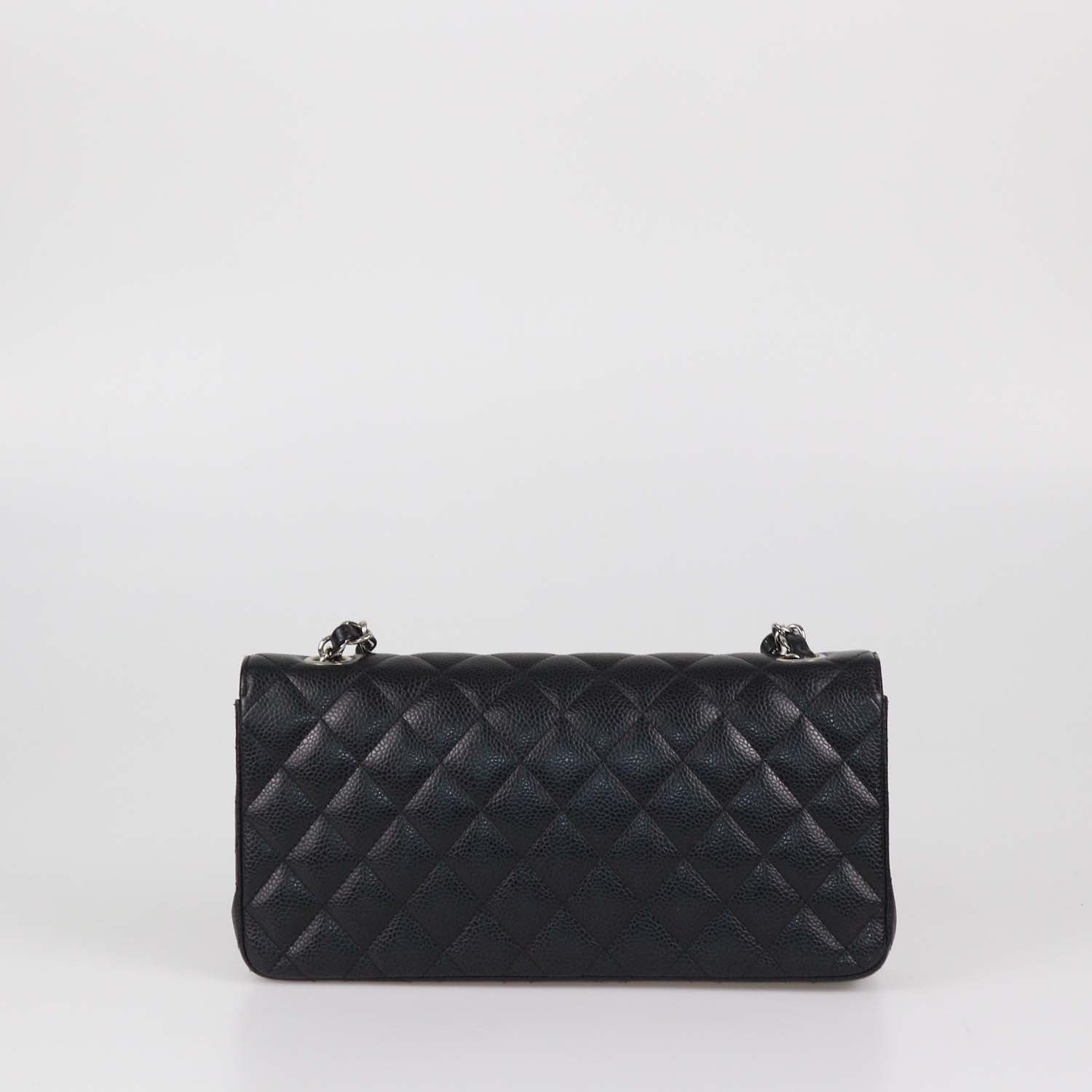 Chanel Black Quilted Caviar Leather East/West Classic Flap Bag