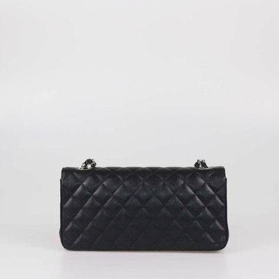 Chanel Black Quilted Caviar Leather East/West Classic Flap Bag