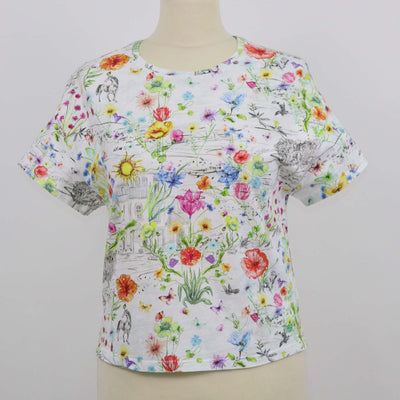 Christian Dior Kids Multicolor Cotton Floral Print T-Shirt