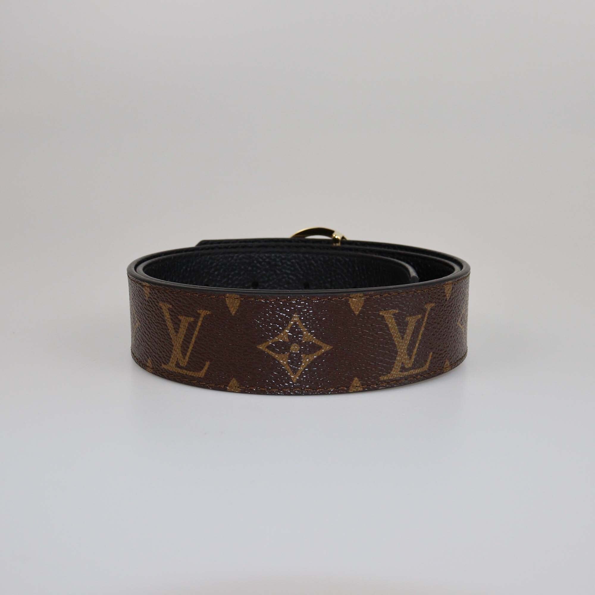 Louis Vuitton Black Monogram LV Circle Reversible Belt Womens Louis Vuitton 