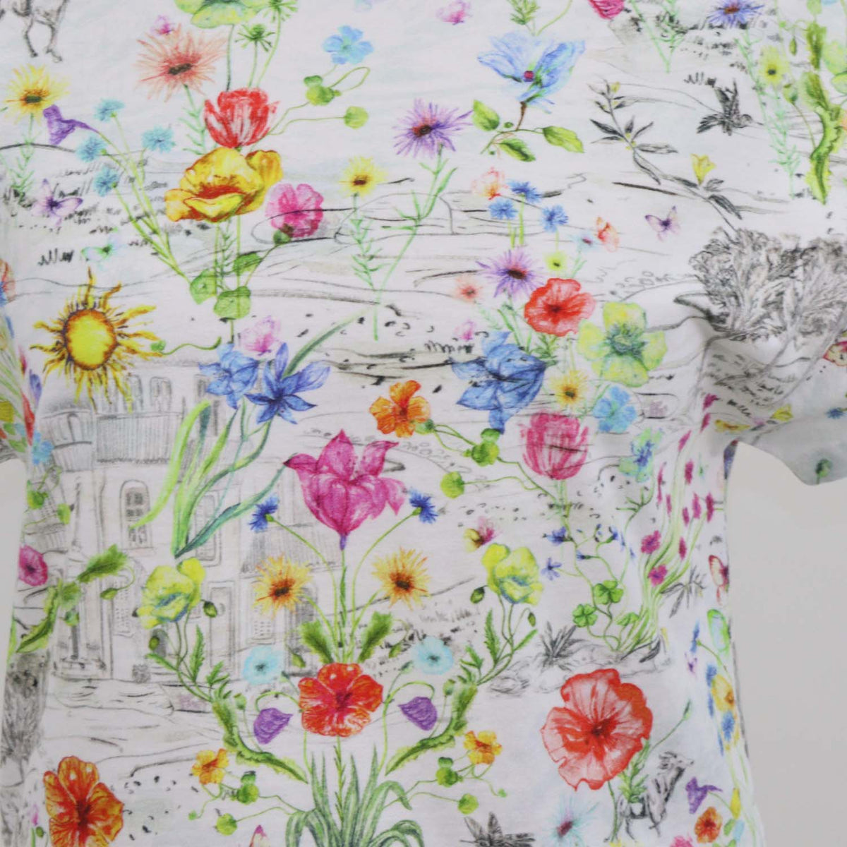 Christian Dior Kids Multicolor Cotton Floral Print T-Shirt