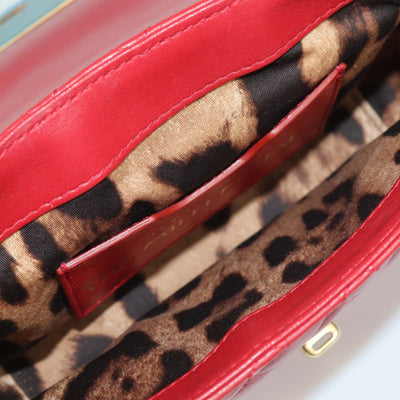 Dolce & Gabbana Red Quilted Leather DG Millennials Crystal Crossbody Bag