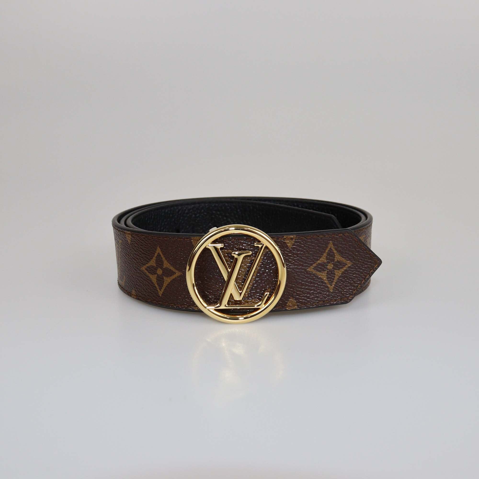 Louis Vuitton Black Monogram LV Circle Reversible Belt Womens Louis Vuitton 