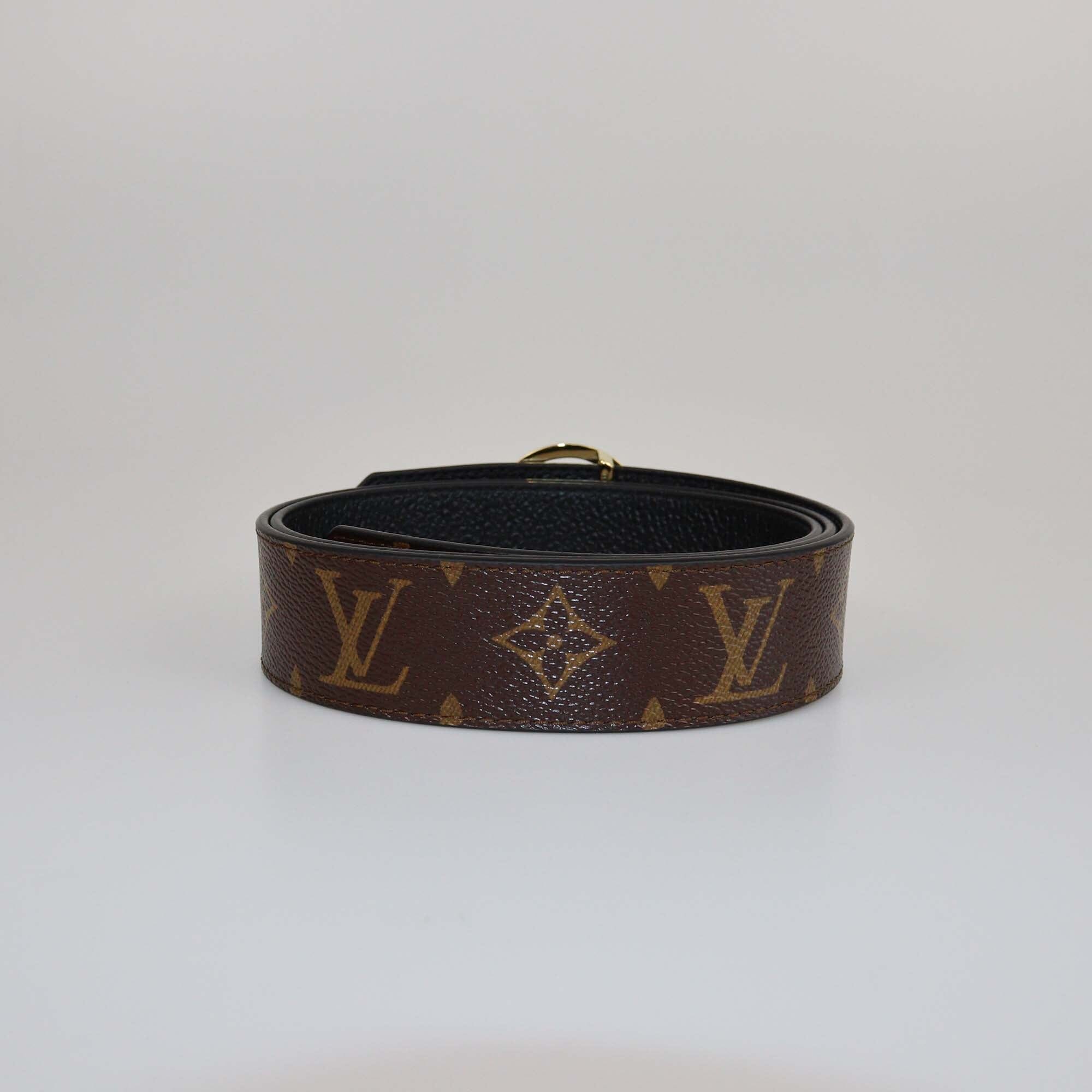 Louis Vuitton Black Monogram LV Circle Reversible Belt Womens Louis Vuitton 