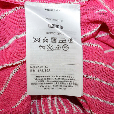 Valentino Pink Striped Pleated Midi Skirt