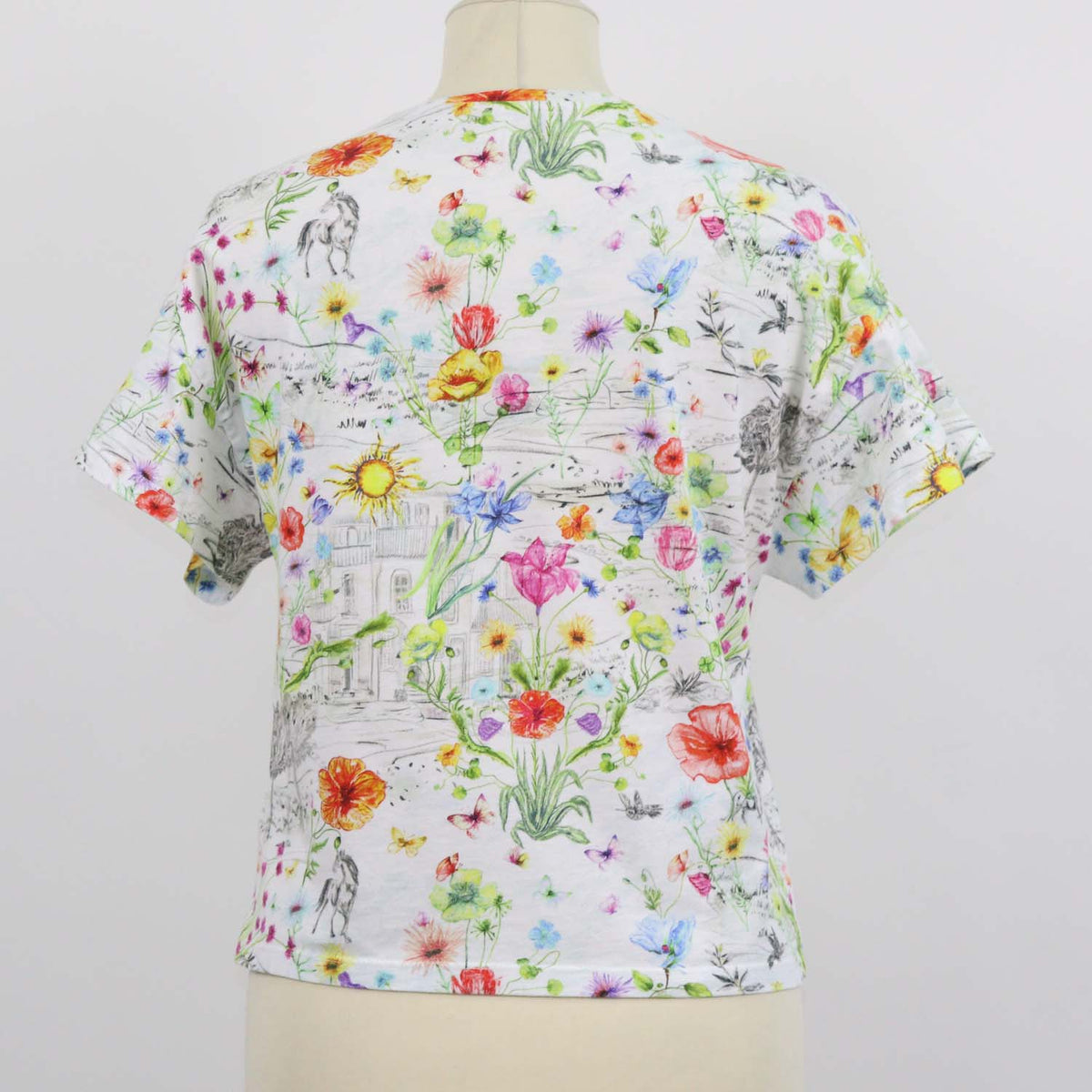 Christian Dior Kids Multicolor Cotton Floral Print T-Shirt