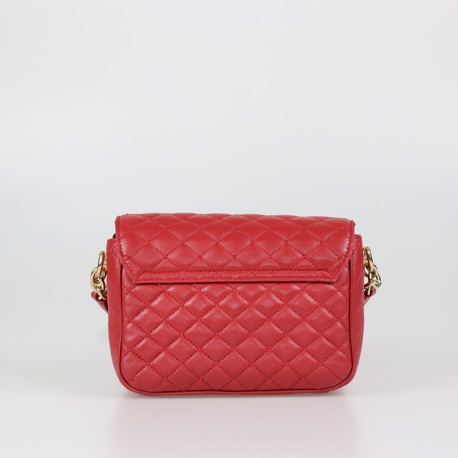 Dolce & Gabbana Red Quilted Leather DG Millennials Crystal Crossbody Bag