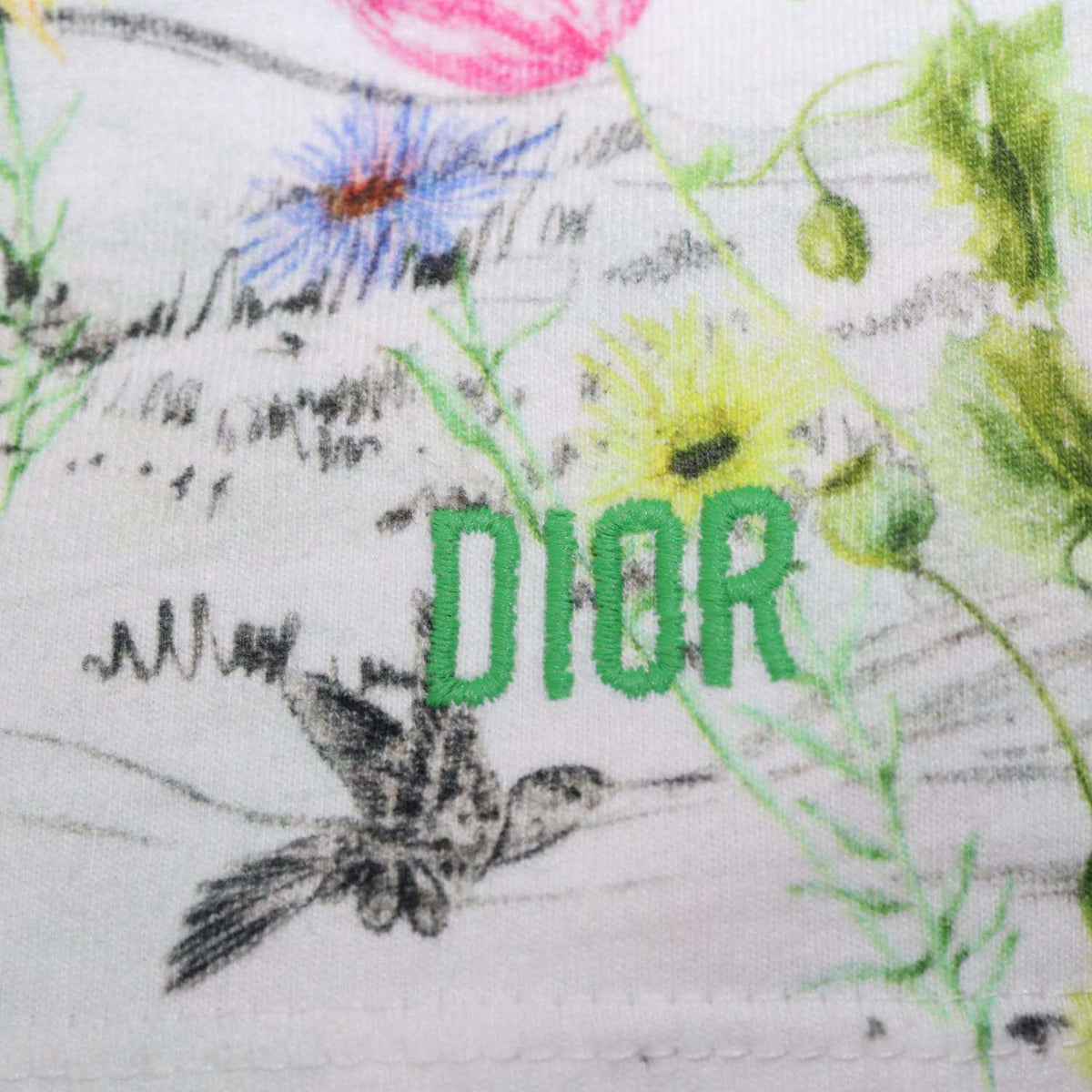 Christian Dior Kids Multicolor Cotton Floral Print T-Shirt