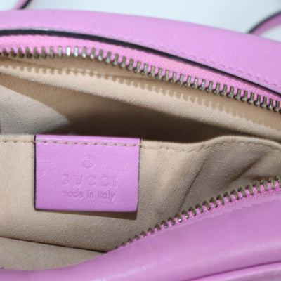 Gucci Pink Matelasse Leather Mini GG Marmont Camera Bag