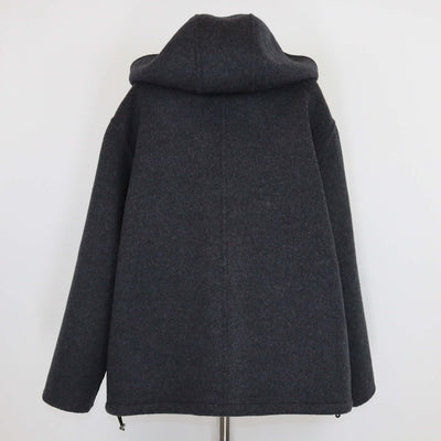 Gucci Grey Wool Embroidered Hooded Zip Up Jacket