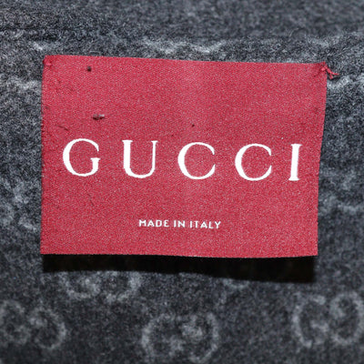 Gucci Grey Wool Embroidered Hooded Zip Up Jacket