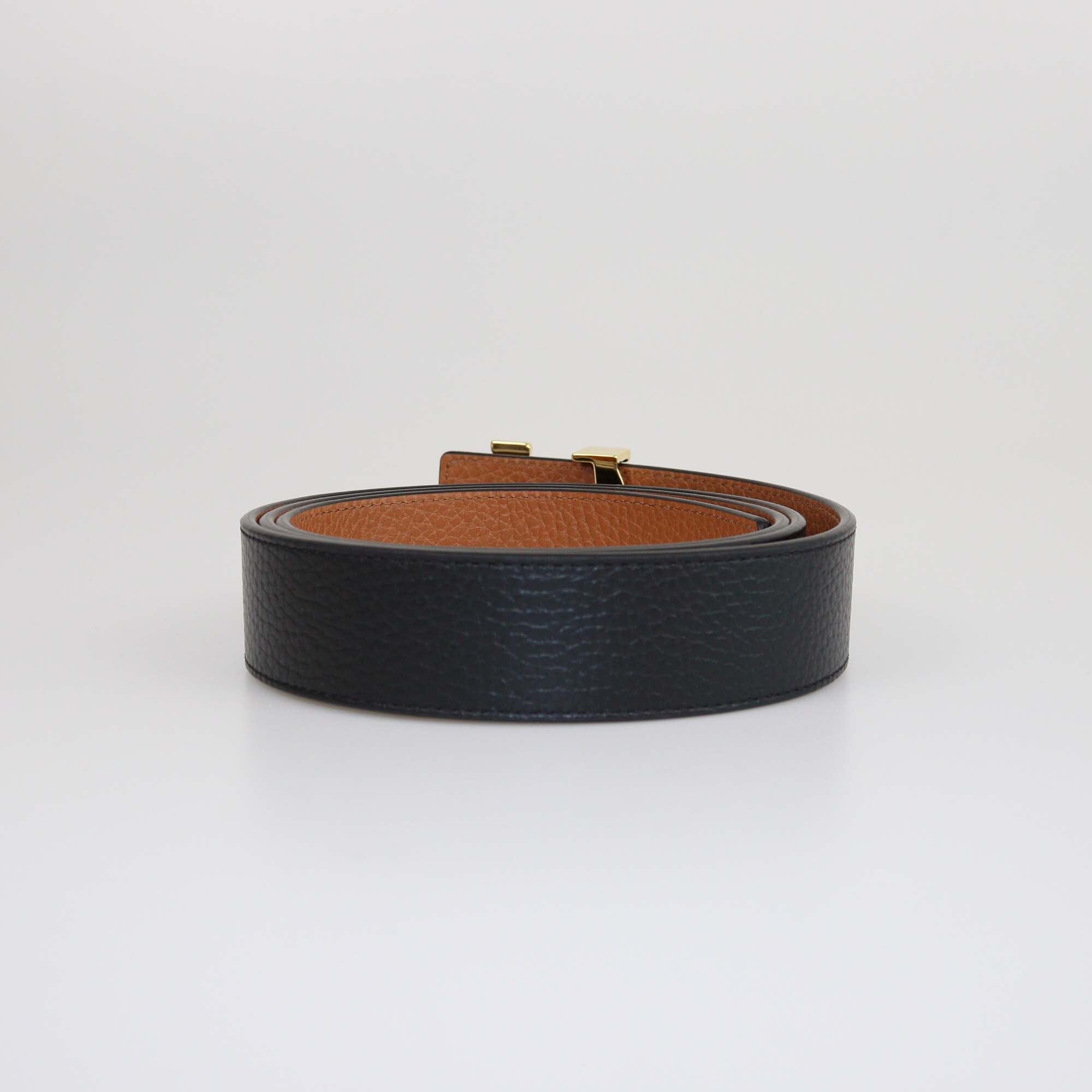 Louis Vuitton Black/Brown LV Initiales Reversible Belt Womens Louis Vuitton 