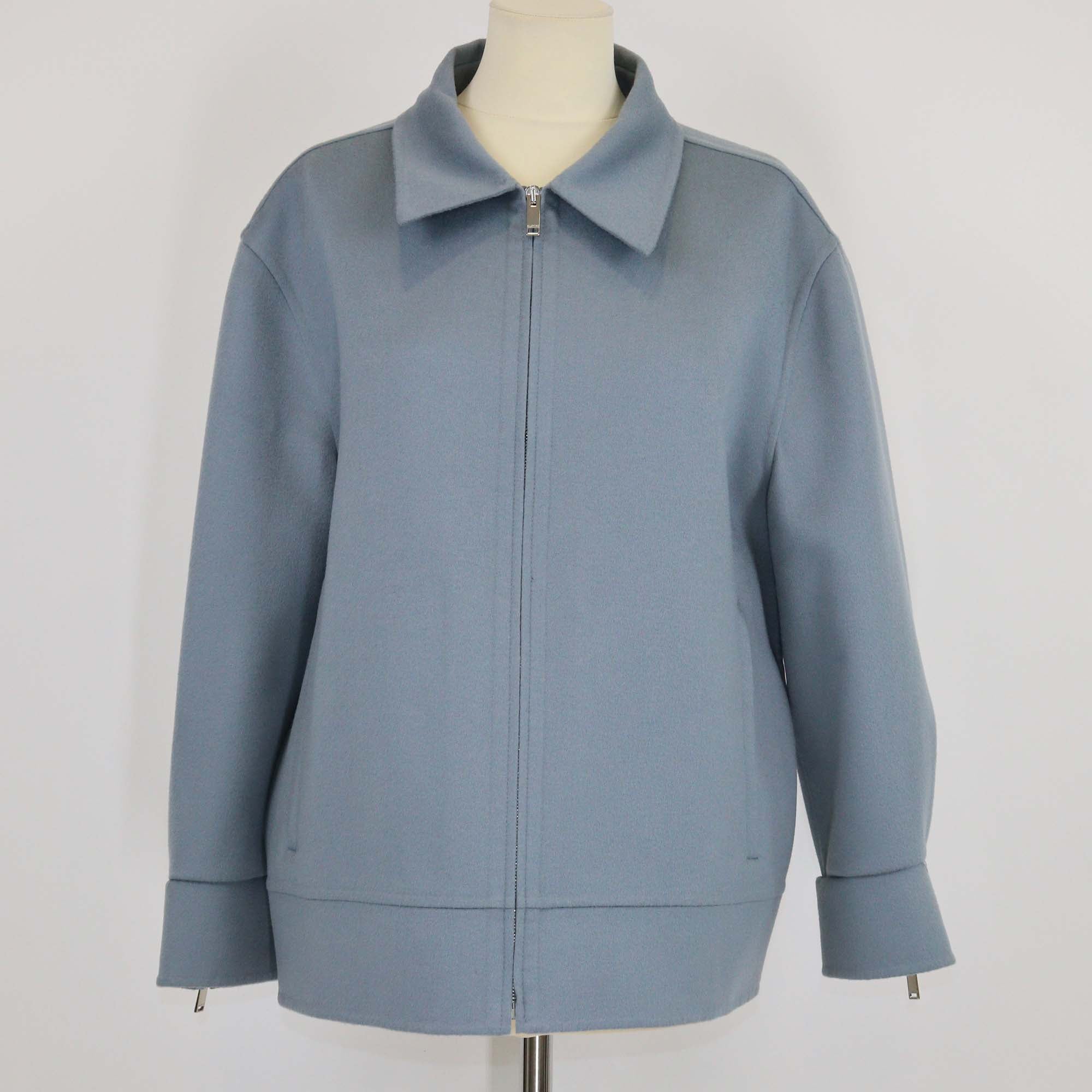 Valentino Grey Virgin Wool Zip-Up Jacket