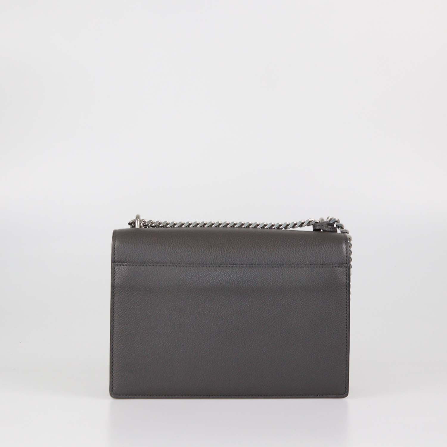 Saint Laurent Grey Sunset Leather Medium Shoulder Bag