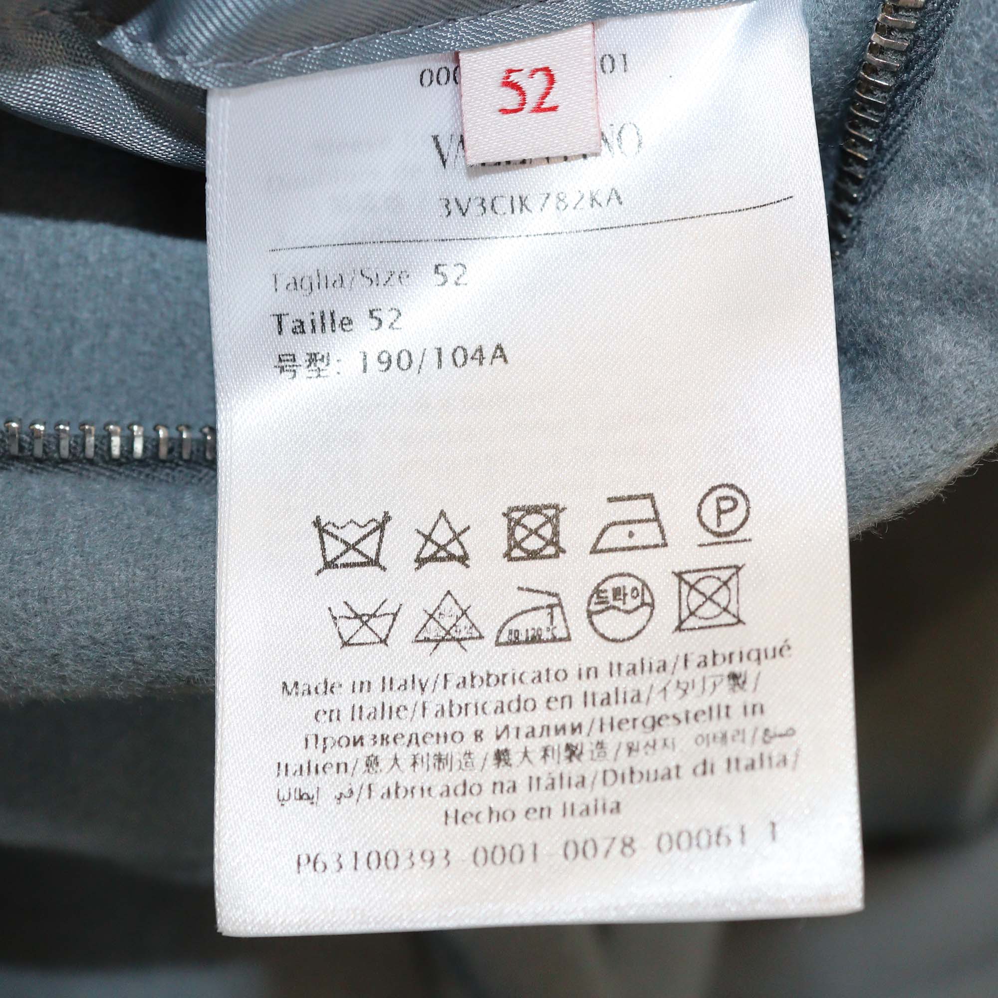 Valentino Grey Virgin Wool Zip-Up Jacket