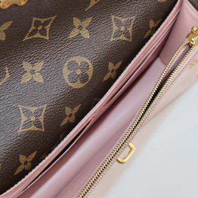 Louis Vuitton Rose Ballerine Vernis Cherrywood Wallet On Chain
